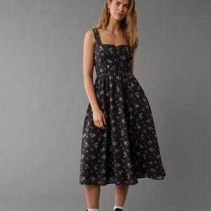 Brand New - AE Floral Black Midi Dress